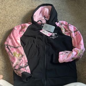 True timber camo Sherpa lined hooded jacket